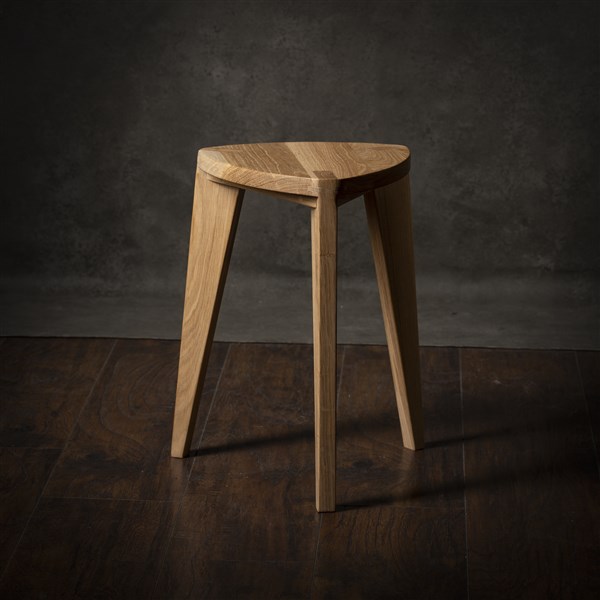 Oak stool flet seat (1) Drvena hoklica M45 Hrast