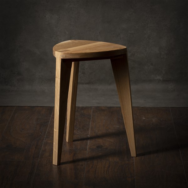 Oak stool flet seat (2) Drvena hoklica M45 Hrast