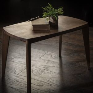 Drveni stočić Nora od oraha 70x40x45 cm – japandi dizajn, Meda Furniture