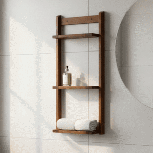 Drvena Hinoki polica za kupatilo